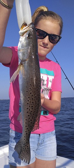 Nice Big Speckled Trout Caught by a Jr Lady Angler in Navarre Beach